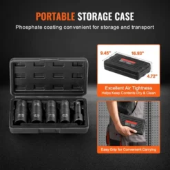 VEVOR Lug Nut Impact Socket Set, 1/2 Inch Drive Metric And SAE 6-Point Flip Socket Set, 4 Total Lug Nut Sizes, CR-MO Steel Wheel Socket Set Black -Vevor GUEST 5faf1a82 5eca 4329 9b4c 94b446c93f69