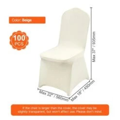 VEVOR Stretch Spandex Folding Chair Covers, Universal Fitted Chair Cover, Removable Washable Protective Slipcovers, (100PCS Beige) -Vevor GUEST 5ff4f4a2 3f44 455d b98e fa62f81af346