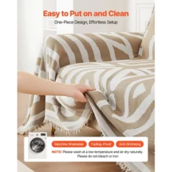 VEVOR Couch Cover, 117.72 X 71.26 Inch Boho Sofa Covers, Anti-Slip Chenille Cushion Protector For Sectional Sofa, Scratch-Resistant, Khaki -Vevor GUEST 600659c1 d2cb 41d0 a635 509c4d9512ce