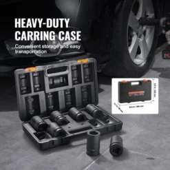 VEVOR 1" Drive Impact Socket Set, 8 Piece Deep Socket Set Metric 27-41mm, 6 Point Cr-Mo Alloy Steel For Auto Repair, Easy-to-Read Size Markings,BLACK -Vevor GUEST 60c3e5b1 e8b8 4235 a1f4 94698aaa50cb