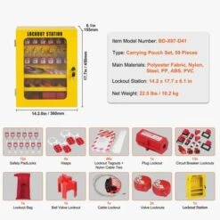 VEVOR Electrical Lockout Tagout Kit, 59 PCS Safety Lockout Tagout Station With Padlocks, Hasps, Tags, Ties, Plug Lockout, Circuit Breaker Lockouts -Vevor GUEST 61019893 bdbc 430a a55d 57a646d41ca0