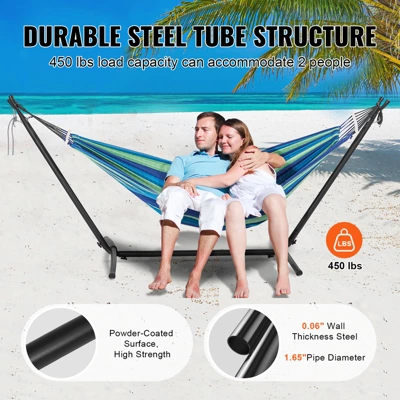 VEVOR Portable Hammock Stand, 450lbs Capacity Steel Hammock Stand For 2 Person, Heavy Duty Adjustable Hooks Hammock Frame Fits 9.5-12.6 Ft Hammocks 4 VEVOR Portable Hammock Stand, 450lbs Capacity Steel Hammock Stand For 2 Person, Heavy Duty Adjustable Hooks Hammock Frame Fits 9.5-12.6 Ft Hammocks - Image 4