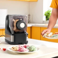 VEVOR Electric Pasta Maker, 150W Automatic Noodle Maker Machine With 8 Pasta Shapes, 4 Intelligent Modes, 500g Flour Capacity, Black