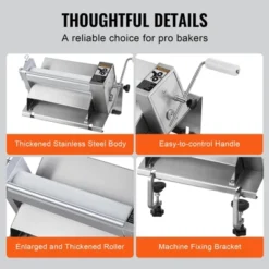 VEVOR Manual Dough Sheeter Machine, Puff Pastry Sheeter And Fondant Roller, Removable Handle, Panel, Roller For Easy Cleaning -Vevor GUEST 62ea4b16 1251 4790 980c 29d26adc0d22