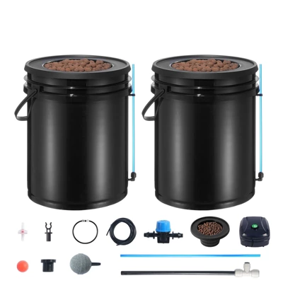 VEVOR DWC Hydroponics Grow System, Hydroponic Growing System With Top Drip Kit, Deep Water Culture 5-Gallon 2 Buckets, With Air Pump, Black 8 VEVOR DWC Hydroponics Grow System, Hydroponic Growing System With Top Drip Kit, Deep Water Culture 5-Gallon 2 Buckets, With Air Pump, Black - Image 8