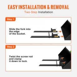 VEVOR Pallet Forks, 2000 Lbs Clamp On Pallet Forks, 43" Total Length Heavy Duty Pallet Forks With Adjustable Stabilizer Bar -Vevor GUEST 6332b1bd 9e79 4804 a43b 44dbc67c8121