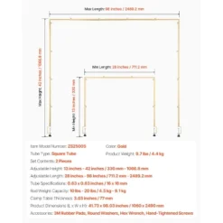 VEVOR Over The Table Rod Stand With Clamps, 13"-42" Tall & 28"-98" Length Adjustable, 2 Packs Table Arch Stand, Tabletop Balloon Arch Frame, Gold 14 VEVOR Over The Table Rod Stand With Clamps, 13"-42" Tall & 28"-98" Length Adjustable, 2 Packs Table Arch Stand, Tabletop Balloon Arch Frame, Gold -Vevor GUEST 635bcd81 61dc 4931 a400 012128f6b34f