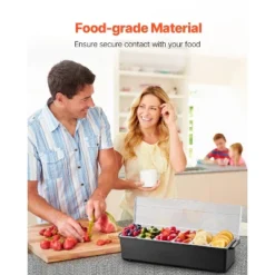 VEVOR Chilled Condiment Server, 6 Compartment Ice Cooled Condiment Serving Container, Chilled Garnish Tray Bar Caddy With Lid, Black -Vevor GUEST 6365d349 b6b1 4709 bf47 6c0d6975a32d