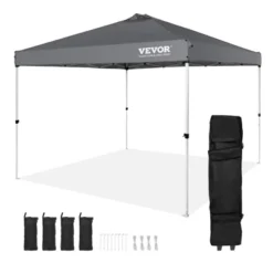 VEVOR Pop Up Canopy Tent, 10 X 10 Ft, 250 D PU Silver Coated Tarp, With Portable Roller Bag And 4 Sandbags, Waterproof And Sun Shelter Gazebo -Vevor GUEST 63c26a2d abc3 482c 868c 323b54f2e161