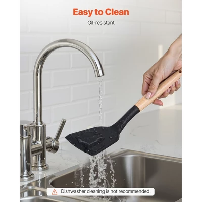 VEVOR Kitchen Cooking Utensils Set, 50 PCS Silicone Spatula Set With Holder, 428°F Heat Resistant Gadget Spoons Tools, Black 2 VEVOR Kitchen Cooking Utensils Set, 50 PCS Silicone Spatula Set With Holder, 428°F Heat Resistant Gadget Spoons Tools, Black - Image 2