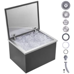VEVOR Drop In Ice Chest, 20"L X 16"W X 13"H Stainless Steel Ice Cooler, Commercial Ice Bin With Hinged Cover, 40 Qt Outdoor Kitchen Ice Bar 15 VEVOR Drop In Ice Chest, 20"L X 16"W X 13"H Stainless Steel Ice Cooler, Commercial Ice Bin With Hinged Cover, 40 Qt Outdoor Kitchen Ice Bar -Vevor GUEST 640924e4 373f 434d 959a a77e8f316c9c