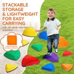 VEVOR Balance Stepping Stones For Kids, 12 PCS, Up To 220 Lbs, Non-Slip Toddlers Sensory Stepping Stones, Toys For Children Aged 3 4 5 6 7 8+ -Vevor GUEST 6411a2ce 42d4 4210 814b 4c97259a4001