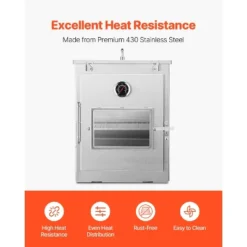 VEVOR Foldable Camping Oven, Stainless Steel Portable Camping Stove, With 3 Tier Grill, Handle And Thermometer, Use With Wood Burning Fire, Silver 11 VEVOR Foldable Camping Oven, Stainless Steel Portable Camping Stove, With 3 Tier Grill, Handle And Thermometer, Use With Wood Burning Fire, Silver -Vevor GUEST 6445f3d4 381e 48d3 9631 eb2f6f88c998