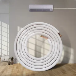 VEVOR 25FT Mini Split Line Set, 1/4" & 1/2" O.D Copper Pipes Tubing And Triple-Layer Insulation,for Air Conditioning Or Heating Pump Equipment,White