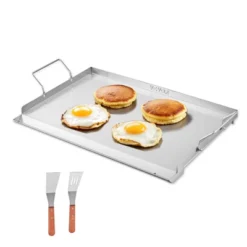 VEVOR Stainless Steel Griddle, 23x16 Inch Universal Flat Top Rectangular Plate, Gas Grill Griddle For BBQ Grill, Teppanyaki, Silver -Vevor GUEST 64836b66 bf38 44e6 a8ea 4fedab06a5bb