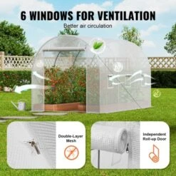 VEVOR Walk-in Tunnel Greenhouse, 9.6x6.4x6.2 Ft Hoop House Greenhouse Tunnel, Plant Hot House With Galvanized Steel Frame, White PE Cover -Vevor GUEST 64bb4ea7 ab32 4b29 8bd3 3efbd80c217f