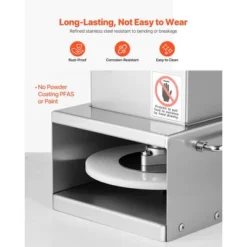 VEVOR Electric Pizza Dough Press Machine, 6 Inch Pizza Pastry Press Plate, Stainless Steel Bread Presser With 100 Pcs Parchment Paper, Silver -Vevor GUEST 655fbbc1 b581 42df bf3e 1cf1a8b98f50