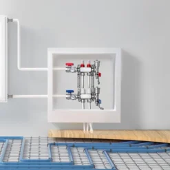 VEVOR 2-Branch Radiant Heat Manifold, 1/2" PEX Tubing Manifold, Stainless Steel PEX Manifold For Hydronic Radiant Floor Heating, Silver