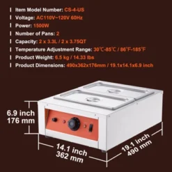 VEVOR Chocolate Tempering Machine, 17.6 Lbs 2 Tanks Chocolate Melting Pot TEMP Control 86~185℉,1500W Stainless Steel Electric Commercial Food Warmer -Vevor GUEST 65ce42b1 5640 45bc 80fc a9688f26929b