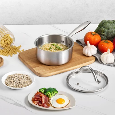 VEVOR 1.5 QT Saucepan, Stainless Steel Saucepan With Glass Lid, Multipurpose Nonstick Stainless Steel Small Cooking Sauce Pot, Silver 1 VEVOR 1.5 QT Saucepan, Stainless Steel Saucepan With Glass Lid, Multipurpose Nonstick Stainless Steel Small Cooking Sauce Pot, Silver