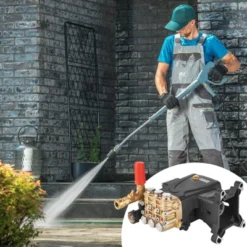 VEVOR Pressure Washer Pump, 4400 PSI, 4.0 GPM, 1" Shaft Horizontal Triplex Plunger, Replacement Power Washer Pumps Kit, Parts Washer Pump