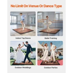 VEVOR Dance Floor Tiles, 12.4 X 12.4 In 52 Piece Interlocking Dance Flooring, Portable Dance Practice Floor With Cushioned Base -Vevor GUEST 6659846c 7907 4b96 b139 1aa8d2938a79
