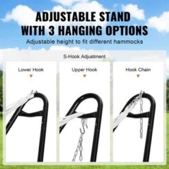 VEVOR Universal 2 Person Hammock Stand, Adjustable Heavy Duty 550 Lbs Capacity Hammock Stand Fits 7.5-13.5 Ft Hammocks With Chain, Hook -Vevor GUEST 66c8e950 364e 47f3 b24f 3ab90f21601c