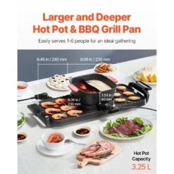 VEVOR Hot Pot with Grill, 2300W 2-in-1 Electric Smokeless Grill and Hot Pot, Removable Shabu-shabu Hotpot with Non-stick Pan, Black 10 VEVOR Hot Pot with Grill, 2300W 2-in-1 Electric Smokeless Grill and Hot Pot, Removable Shabu-shabu Hotpot with Non-stick Pan, Black -Vevor GUEST 66f45167 b90f 4bc3 a07b d0114eeac9bf