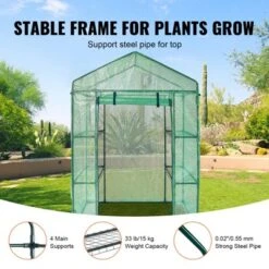 VEVOR Walk-in Green House, 4.6 X 2.4 X 6.7 Ft, Greenhouse With Shelves, High Strength PE Cover With Doors, Windows And Steel Frame,Set Up In Minutes -Vevor GUEST 6752fe4c 78ab 4569 822c d9efb9bccba5