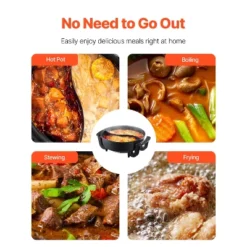 VEVOR Electric Hot Pot, 1360W 5 L Double-flavor Shabu Shabu Pot, Non-Stick Electric Cooker With Divider, Clear Glass Lid, Black -Vevor GUEST 68273b13 5811 412c 9f12 00c8557f99bc