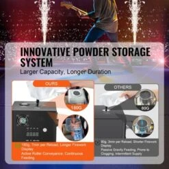 VEVOR Cold Spark Machine, 700W Output Fireworks Controller, 6.6-16.4ft Adjustable Height, With Advanced DMX System, Screen,Portable Handle, Black -Vevor GUEST 691ba0b2 bd89 4f5e 8a09 e5b565e44f64