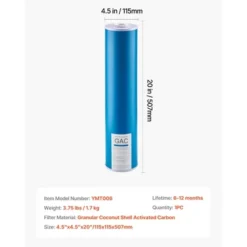 VEVOR Whole House Water Filter Replacement Cartridge, 4.5" X 20" GAC Activated Carbon, Replacement Filter For Whole Home Water Filtration, Blue -Vevor GUEST 6936de91 d2af 417b 9f1e 2bcc9409ddd6