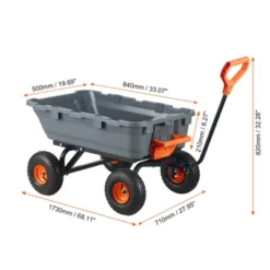 VEVOR Garden Cart, Durable Poly Dump Cart With Simple Assembly Steel Structure, Versatile Dump Wagon With Dual-Function Handle, Handy Wheelbarrow -Vevor GUEST 69457aee ef0d 4328 b232 d0db92a2260b
