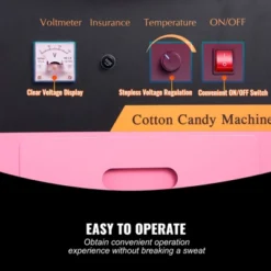 VEVOR Electric Cotton Candy Machine With Cart, 1000W Commercial Floss Maker With Stainless Steel Bowl, Sugar Scoop And Drawer, Pink -Vevor GUEST 6951c56b c9b4 4390 a292 4053aefad1cf