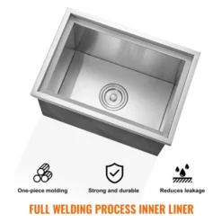 VEVOR Drop In Ice Chest, 20"L X 14"W X 12"H Stainless Steel Ice Cooler, Commercial Ice Bin With Cover, 40 Qt Outdoor Kitchen Ice Bar -Vevor GUEST 6954cc2c 8d48 423b 962c ec034c4ea4f2