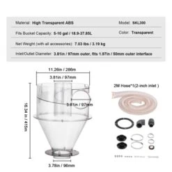 VEVOR Cyclone Dust Separator, 4" Retrofit Cyclone Separator For Dust Collectors, ABS Dust Deputy With 2" Hole O.D. Connector, Clear (Tank Exclude) -Vevor GUEST 6a71324f d7ad 4f32 b5c8 2730dd8344f7