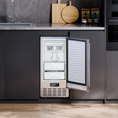 VEVOR Undercounter Built-in Ice Maker, 66 Lbs/Day Under Counter Nugget Ice Maker Machine With Reversible Door Stainless Steel, Silver 1 VEVOR Undercounter Built-in Ice Maker, 66 Lbs/Day Under Counter Nugget Ice Maker Machine With Reversible Door Stainless Steel, Silver