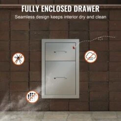 VEVOR Outdoor Kitchen Drawers 13" W X 20.4" H X 20.8" D, Flush Mount Double BBQ Access Drawers With Stainless Steel Handle, Silver -Vevor GUEST 6c22b87c c04e 4b77 b254 98327b5e93e5