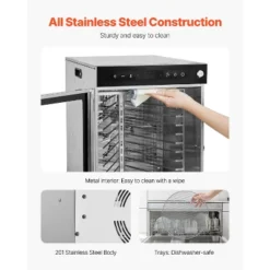 VEVOR Rotary Food Dehydrator Machine, 12 Stainless Steel Trays, 800W Electric Food Dryer With Adjustable Temperature & 24-Hour Timer, Silver -Vevor GUEST 6c4de7e3 01a6 4d5d a3e9 f1ec48c9da06