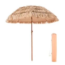 VEVOR Tiki Umbrella, 6.5 Ft Thatched Patio Umbrella With Tilt, Hawaiian Style Beach Parasol With Durable PP Thatch And 8 Metal Ribs, Oringinal Color 15 VEVOR Tiki Umbrella, 6.5 Ft Thatched Patio Umbrella With Tilt, Hawaiian Style Beach Parasol With Durable PP Thatch And 8 Metal Ribs, Oringinal Color -Vevor GUEST 6c4f68f0 b26b 4ea4 92ea 0360694901ad