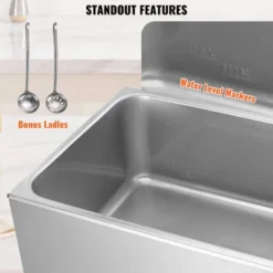VEVOR Commercial Food Warmer 19QT Bain Marie 1200W Electric Buffet Warmer Steam Table Food Warmer Countertop Stainless Steel Food Warmer -Vevor GUEST 6c8f963a 97cf 4507 a91c 8dbd4f14356a