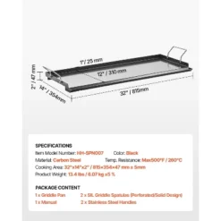 VEVOR Carbon Steel Griddle, 32x14 Inch Universal Flat Top Rectangular Plate, Gas Grill Griddle For BBQ Grill, Teppanyaki, Black -Vevor GUEST 6cb7b4e9 1780 4d74 a517 bebe29bdba17