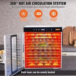 VEVOR Food Dehydrator Machine, 10 Stainless Steel Trays, 1000W Electric Food Dryer With Digital Adjustable Timer & Temperature, Silver -Vevor GUEST 6d3c1ddb ee13 442b a59e eba0329b5fea