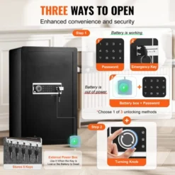 VEVOR Single Door 4.0 Cu.ft Safe Box With Key Lock & Password, Safe Lock Box With Fireproof Bag, Key Rack, 2 Shelves, And 1 Cabinet, Black -Vevor GUEST 6dad42fb 679a 427c a9fa 48e7738855a4