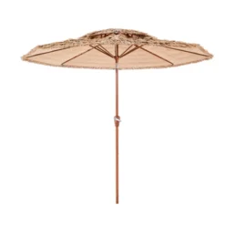 VEVOR Tiki Umbrella, 9 Ft Thatched Patio Umbrella With Tilt, 2-Tier Hawaiian Style Beach Parasol With PP Thatch And 8 Metal Ribs, Original Color -Vevor GUEST 6db99206 34e4 4f22 a955 a20e10edf3a1
