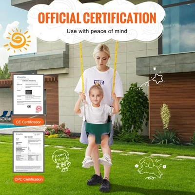 VEVOR Toddler Swing Seat, High Back Full Bucket Baby Swing Seat With Coated Chains And Carabiners, Support 150 Lbs Baby Outdoor Swing 6 VEVOR Toddler Swing Seat, High Back Full Bucket Baby Swing Seat With Coated Chains And Carabiners, Support 150 Lbs Baby Outdoor Swing - Image 6