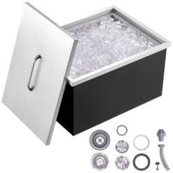 VEVOR Drop In Ice Chest, 20"L X 14"W X 12"H Stainless Steel Ice Cooler, Commercial Ice Bin With Cover, 40 Qt Outdoor Kitchen Ice Bar -Vevor GUEST 6f56c389 b5e1 443b 909c 6a6eecb54fa5