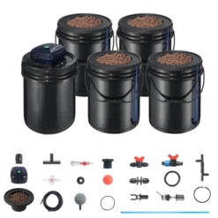 VEVOR RDWC Hydroponics Grow System, Hydroponic Growing Kit With Top Drip, Recirculating Deep Water Culture 4 Buckles And 1 Reservoir, Black -Vevor GUEST 6f7481b4 88df 4024 ab16 87376ab781b0