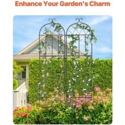 VEVOR Garden Trellis For Climbing Plants, 87 X 20 In, 2 Packs Rustproof Metal Garden Flower Trellis, Outdoor Climbing Rose Trellis Cucumbers Support 10 VEVOR Garden Trellis For Climbing Plants, 87 X 20 In, 2 Packs Rustproof Metal Garden Flower Trellis, Outdoor Climbing Rose Trellis Cucumbers Support -Vevor GUEST 6fa2df62 1da1 47a3 8736 03ec9db2a7d6