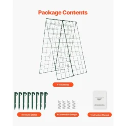 VEVOR Cucumber Trellis For Climbing Plants, 46" X 32" Foldable Cucumber Trellis Set With Plant Clips, Metal Garden Trellis For Raised Bed -Vevor GUEST 6fd5e22a 0398 4377 9e3b f80e92d4b1b9